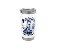 Jardinería porque el asesinato está mal Funny Vintage Plant Lady Vaso térmico de acero inoxidable de doble pared