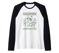 Jardinería Porque el Asesinato está Mal Jardinero de mapaches Divertido Camiseta Manga Raglan