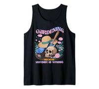 Jardinería porque el asesinato está mal, Skull Cottagecore Camiseta sin Mangas