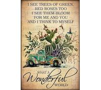 Jardinería Y Amantes De Los Colibríes: ¡Qué Mundo Tan Maravilloso! Letrero De Lata Impermeable Letreros De Estaño Decoración Cartel De Metal para Pared Salón Pub 20X30Cm