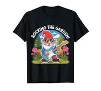Jardinero Diciendo Rocking The Garden Guitarra Plantas Camiseta gráfica económica
