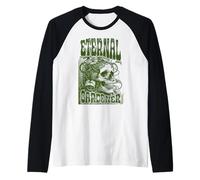 Jardinero Eterno Vintage Gótico Jardinería Plantas Crá Camiseta Manga Raglan