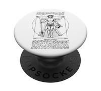 Jardinero Jardinería Hombre de Vitruvio Jardín Leonardo Da Vinci PopSockets PopGrip Adhesivo