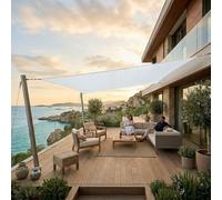 Jardinion Vela de sombra 3x4 m blanca rectangular - protección solar para terraza, HDPE 180 g/m², toldo vela con protección UV, para jardín balcón y camping