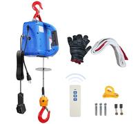 Jargrovs 3 en 1 Polipasto eléctrico,Cabrestante eléctrico 220v con control remoto inalámbrico,cabrestante eléctrico portátil de 500kg/1100 libras,7,6m montacargas de balcón para almacén doméstico de