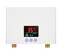 Jargrovs Mini calentador de agua instantáneo,Calentador de agua electrico instantaneo,pequeño calentador de agua instantáneo con pantalla LED de temperatura,calentador de agua de cocina 220V (3KW)