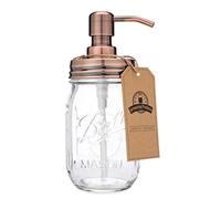 Jarmazing Products Mason - Dispensador de jabón de Cobre con Tarro de masón de 16 onzas