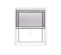 jarolift 2 en 1 Mosquitera Enrollable Volaris para Ventanas, Marco de PVC, Acortable, 130 x 160 cm (Ancho x Alto), Blanco