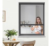 jarolift 4 en 1 Zanzara Mosquitera Enrollable para Ventana Marco de Aluminio Robusto Tejido de Fibra de Vidrio, 100 x 160 cm (Ancho x Alto), Color Antracita