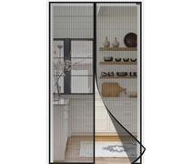 jarolift Easy Cortina Mosquitera Magnética para Puertas de Balcón, Montaje sin Taladrar, Fácil Paso, Color Negro, 110 x 220 cm