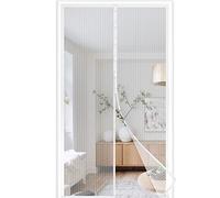 jarolift Mosquitera Magnética para Puerta, Cierre Automático Magnético, Montaje sin Taladrar, Niños y Mascotas, Recortable, 110 x 220 cm (Ancho x Alto), Blanco