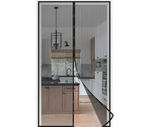 jarolift Mosquitera Magnética para Puerta, Cierre Automático Magnético, Montaje sin Taladrar, Niños y Mascotas, Recortable, 110 x 220 cm (Ancho x Alto), Negro