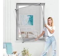 jarolift Mosquitera para Ventanas SlimLine, Montaje sin Perforación, con Marco de Aluminio, 80 x 150 cm, Color Plata