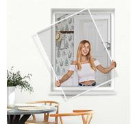 jarolift Profi Line Mosquitera para Ventana, con Marco de Aluminio Acortable, 120 cm x 150 cm (Ancho x Alto), Color del Marco Blanco