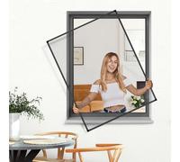 jarolift Profi Line Mosquitera para Ventana, con Marco de Aluminio Acortable, 60 x 150 cm (Ancho x Alto), Color del Marco Antracita