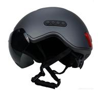 JARONOON - Casco de Bicicleta para Adultos con Bluetooth Inteligente con grabadora de conducción y función de luz Trasera LED para Visera Desmontable para suburbios urbanos para Hombres (Gris)