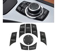 Jaronx Compatible con Botones BMW iDrive, botón Multimedia de Repuesto para BMW iDrive E81 E82 E88/3' E90 E92 E93/5' E60 E61/6' E63 E64/X1 E84/X5 E70/X6 E71 (Juego de 8 Piezas)
