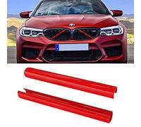 Jaronx Compatible con insertos de parrilla BMW para series 1, 2, 3, 4, 5, 6, 7, F20, F22, F30, F32, G30, G32, G11, G12, compatible con fundas de soporte BMW V, rayas rojas (rojo)