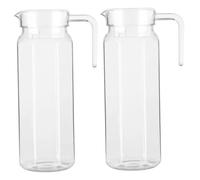 Jarra acrílica de 1, 1 L, jarra transparente octogonal para té, limonada, zumo, leche, nevera, con asa para tapa, para nevera