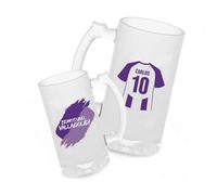 Jarra Cerveza Personalizada Fútbol Valladolid | Regalo Original para Aficionados del Fútbol | Regalo Camisetas Equipos Futbol | Diseño Único y Duradero (Valladolid)