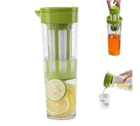 Jarra con infusor de agua de 1, 1 l/38 onzas sin BPA resistente al calor jarra de plástico para té helado para nevera para bebidas con tapa.