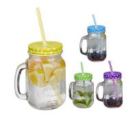 Jarra con pajita vaso mason set de jarras 500 ml jarra de vidrio 4 unidades