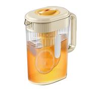 Jarra con tapa - Dispensador de bebidas duradero de 2 l, jarra de ligera | recipiente transparente resistente al calor, fácil de verter para frigorífico, jarra de bebidas para té helado, zumo