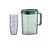 Jarra con Tapa Inicio Juego de vasos agua y hervidor fría PP Jarra para té helado(Green)