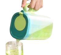 Jarra con tapa, jarra de agua de 2,2 l, tapa para jarra de agua, tapa para recipiente de zumo, recipiente para bebidas de frigorífico de alta capacidad y mango antiescaldaduras para cerveza, té helado