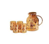Jarra con Tapa Juego de tazas agua frías vidrio for el hogar retro Jarra para té helado