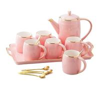 Jarra con Tapa Juego de tetera y tazas cerámica multifuncionales Jarra para té helado