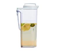 Jarra con tapa y asa, jarra transparente de 1,6 litros, irrompible, contenedor de transparente, para puerta de , para leche, zumo, té helado, limonada