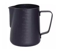 Jarra de acero inoxidable 350 ml for espumar leche, taza café, for Latte Art, jarra for for máquinas espresso Espuma Cremosa(Noir)