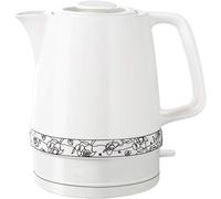 Jarra de Acero Inoxidable de Tetera de cerámica Blanca de cerámica eléctrica, Agua de Acero Inoxidable, sin BPA, energía automática de Agua hirviendo rápida para té, café, Sopa, Base removible de