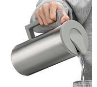 Jarra de acero inoxidable - jarra de con tapa | Mango no resbaladizo Contenedor de almacenamiento de consumo | Pucha de servicio de metal duradera con mango | Resistente al óxido y fácil