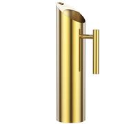 Jarra de agua con barrera de hielo, jarra de agua de acero inoxidable, diseño inclinado, mango alargado, jarra de agua inoxidable, jarra de agua para zumo, agua fría, vino, café, té (dorado, 2 L)