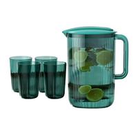 Jarra de agua con tapa, contenedores de jugo de jarra de jarra de 2.2L de 2.2L contenedor de bebidas de jarra de agua de agua con 4 tazas para limonada (Verde)