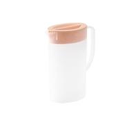 Jarra de agua con tapa de 2 litros para bebidas frías o calientes, recipiente para leche, zumo, jarra de agua (rosa)