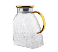 Jarra de agua con tapa - Jarra de cerveza fría de borosilicato de alto borosilicato, juego de vasos, dispensador de bebidas, jarra para té, de agua, bebidas frías, hogar, cocina, comedor, tablero