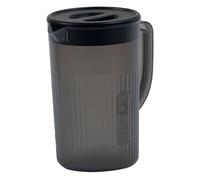 Jarra de agua con tapa, jarra de plástico de 2, 7 l para zumo y té, amplio rango de temperatura para frigorífico y bebidas calientes, vertido suave, agua negra