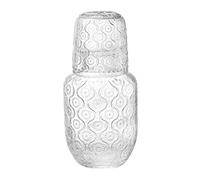 Jarra De Agua Con Vaso - Juego De Jarra De Vidrio Transparente Para Mesita De Noche | Dispensador De Enjuague Bucal Vintage Con Vaso A Juego De 532 Ml | Elegante Pitcher De Agua Para Mesita De Noche