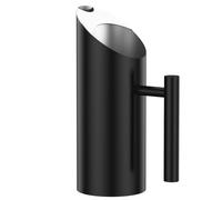 Jarra de agua de acero inoxidable a prueba de óxido con protector de hielo y mango, jarra de agua pulida, jarra multifuncional para té, jugo, café, leche, vino en casa u hotel (negro, 1 L)