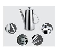 Jarra de agua de acero inoxidable de 2 litros con tapa hermética y boquilla larga, jarra de bebidas frías y calientes para jugo casero y té helado, mango resistente y fácil de limpiar, perfecta para