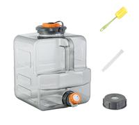 Jarra de agua de camping de 8 L, 12 L, 15 L, tanque de agua gris transparente con recipiente de agua de espiga para emergencia