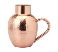 Jarra de agua de cobre puro con cuenco, jarra de cobre resistente para beneficios de salud Ayurveda, capacidad de 1.5 litros