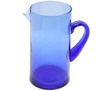 Jarra de agua de cristal - jarra de zumo de 1 litro de agua | con asa azul