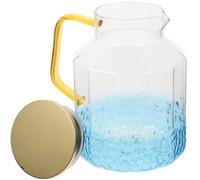 Jarra de Agua de Vidrio 1800ml con Tapa Filtrante Azul | Acero Inoxidable, PP y Cuerpo Transparente, Asa Ergonómica, Uso Diario en Casa y Restaurante Color Aleatorio