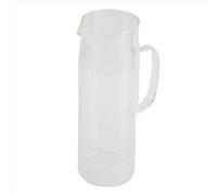 Jarra de agua de vidrio de 1,7 l con asa y tapa de bambú, resistente al calor, ideal para agua fría y caliente, ideal para té y zumo.