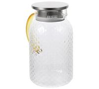 Jarra de Agua de Vidrio de 1500ml, Transparente, Vertedor Filtrante | Agua Infusionada Fruta y Cerveza, Resistente al Frío, Adecuado en Casa, Barbacoas y Mesa
