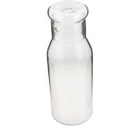 Jarra de agua de vidrio transparente con tapa, dispensador de bebidas de una sola porción para cocina y mesita de noche, jarra de bebidas frías de alta transparencia de 9.2 x 3.3 x 3.35 pulgadas
